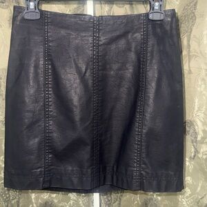 Free People Black Faux Leather Panel Mini Skirt